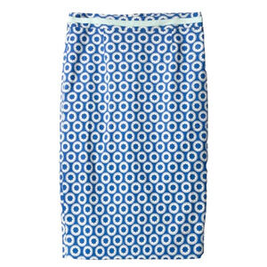 Boden Blue Geo Flower Print Preppy Maximalist Costal Twee Classic Pencil Skirt 8